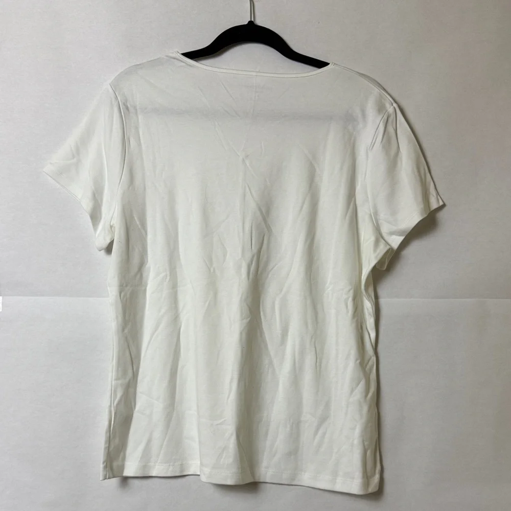 NWT Croft & Barrow White Pima Cotton Tee Sz L Classic Minimalist Wardrobe Basic - Picture 7 of 10